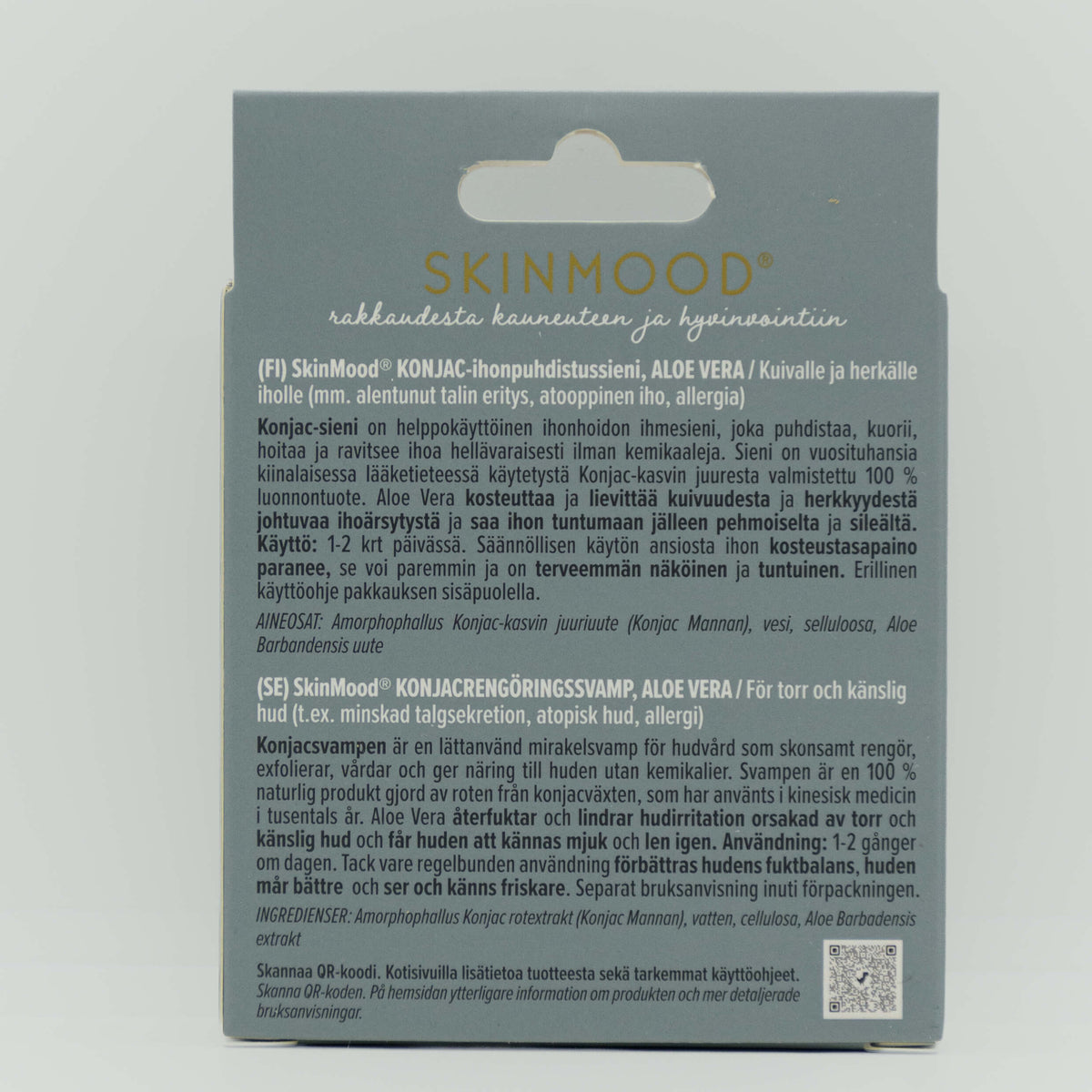 SkinMood Konjac Aloe kasvosieni kuivalle ja herkälle iholle