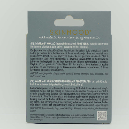 SkinMood Konjac Aloe kasvosieni kuivalle ja herkälle iholle